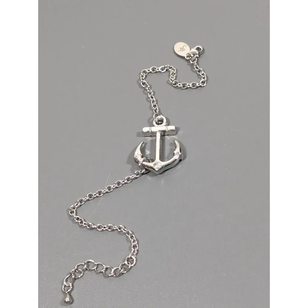 Joseph Nogucci Nautical Anchor Silver Tone Chain Bracelet 8.5